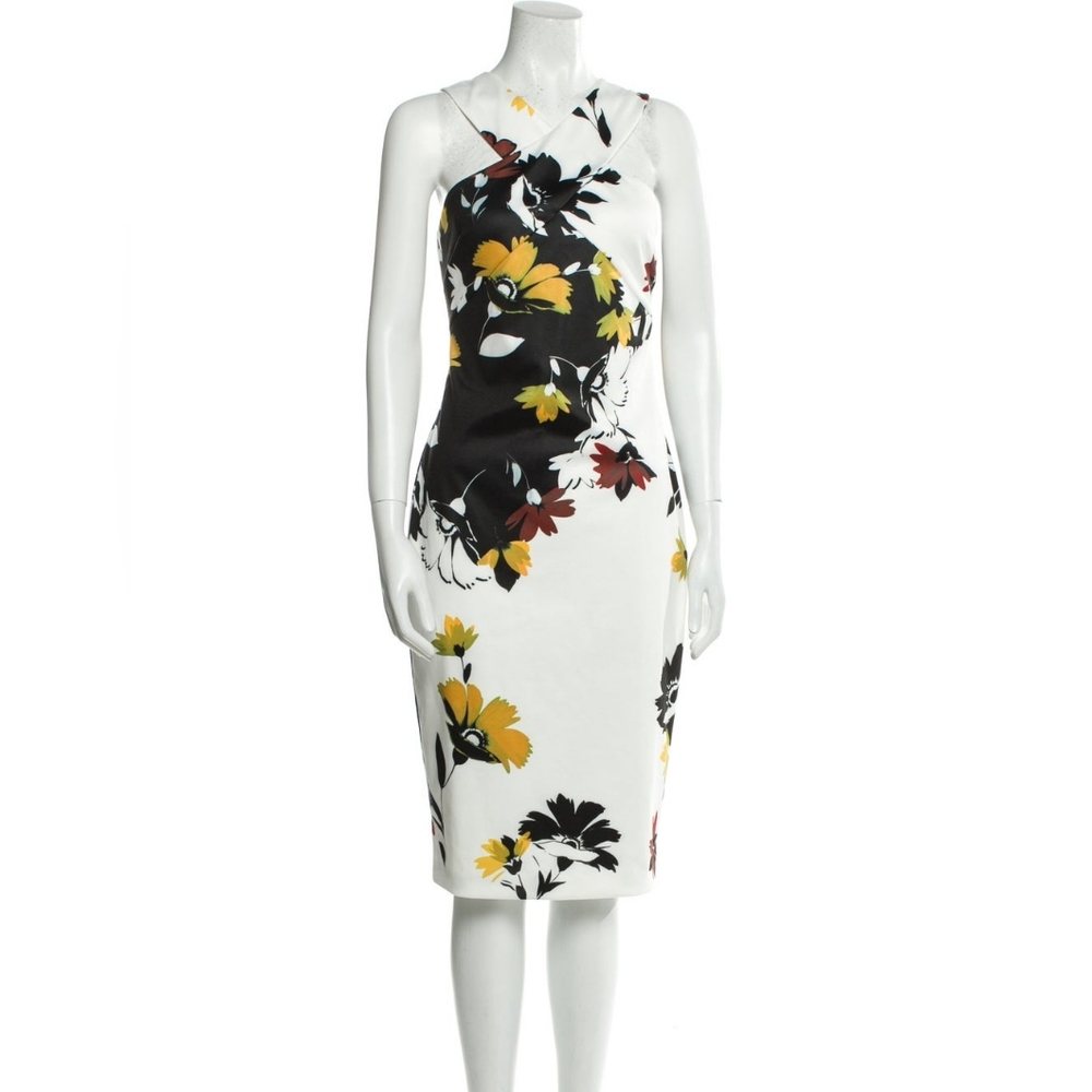 Ted Baker Luela White Floral Print Halter Dress M